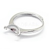 Adjustable Rhodium Plated Sterling Silver Ring Components STER-I016-008P-3