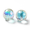 Two Tone UV Plating Rainbow Iridescent Acrylic Beads TACR-D010-03B-02-3