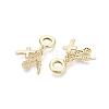 Brass Micro Pave Clear Cubic Zirconia European Dangle Charms KK-N287-33C-G-2