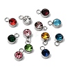 12Pcs Birthstone 304 Stainless Steel Charms STAS-H247-01P-1