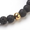 Natural Lava Rock Beads Stretch Bracelets BJEW-JB03852-05-2
