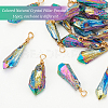 Fingerinspire 16Pcs Electroplated Raw Rough Natural Quartz Crystal Copper Wire Wrapped Pendants FIND-FG0003-30A-4