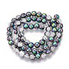 Electroplated Crackle Glass Beads Strands EGLA-N014-6mm-06-2