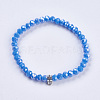 Electroplate Imitation Jade Glass Bead Stretch Bracelets BJEW-JB03580-06-2