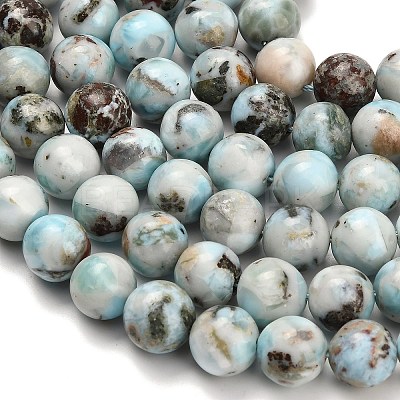 Natural Larimar Beads Strands G-L642-B19-10mm-1