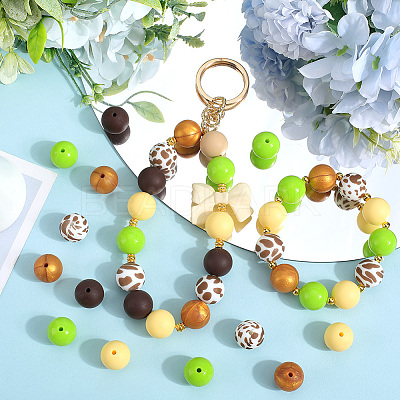 50Pcs 5 Styles Food Grade Eco-Friendly Silicone Beads SIL-SC0002-12-1