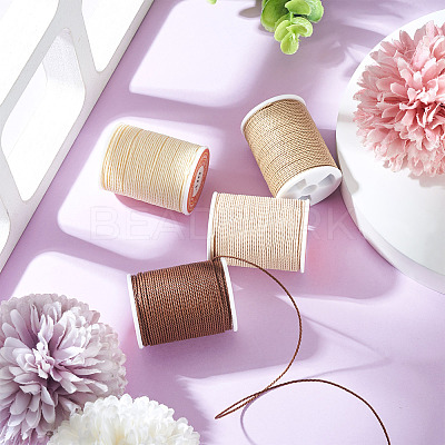 4 Rolls 4 Colors Round Waxed Polyester Cord YC-TA0001-21A-1