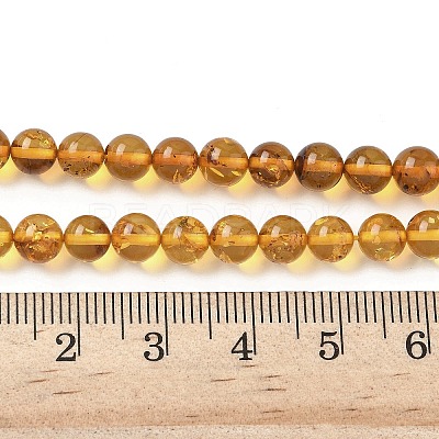 Natural Amber Beads Strands G-L095-B01-6mm-02-1