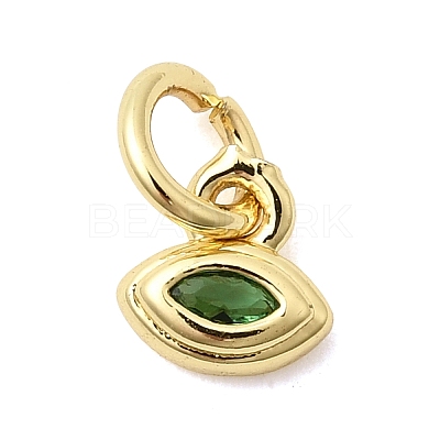 Brass Cubic Zirconia Charms KK-G554-02F-06-1