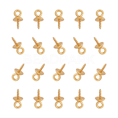 Ion Plating(IP) 304 Stainless Steel Cup Pearl Peg Bails Pin Pendants STAS-UN0009-04G-1