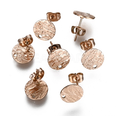 Ion Plating(IP) 304 Stainless Steel Stud Earring Findings STAS-I157-11A-RG-1