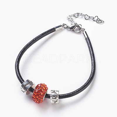 Cowhide Leather Cord Jewelry Sets SJEW-JS00989-1