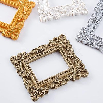 4Pcs 4 Colors Rectangle Retro Resin Photo Frames AJEW-FG0001-47-1