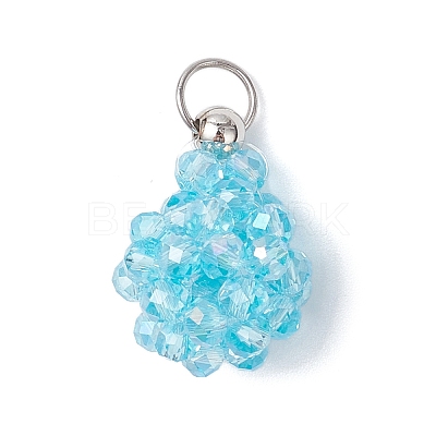 Electroplate Glass Pendants PALLOY-MZ00987-1