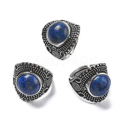 Natural Lapis Lazuli Adjustable Rings RJEW-I108-03AS-02-1