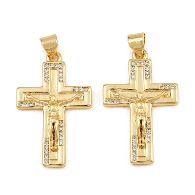 Easter Brass Micro Pave Clear Cubic Zirconia Pendants CU-CBADC6C-09G-02-1