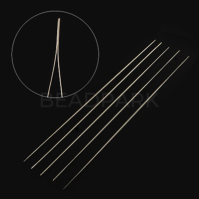 Iron Collapsible Big Eye Beading Needles X-ES001Y-S-57mm-01-1