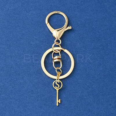 304 Stainless Steel Initial Letter Key Charm Keychains KEYC-YW00004-19-1
