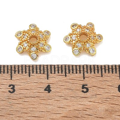 Brass Micro Pave Cubic Zirconia Bead Caps CU-CBA6E4E-10G-1