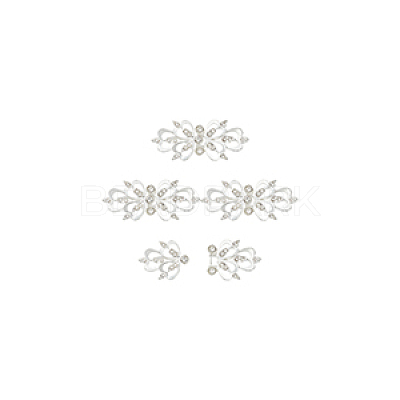 4Pcs Zinc Alloy Rhinestone Snap Lock Clasps FIND-FG0003-45B-1