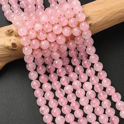 Pink Color Natural Madagascar Rose Quartz Beads Strands G-F222-41-6mm-1