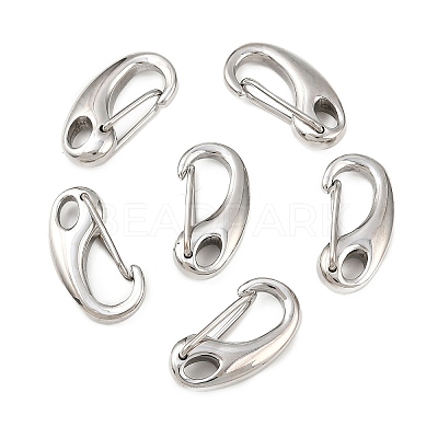 Tarnish Resistant Polished 304 Stainless Steel Keychain Clasp Findings STAS-R072-59A-1