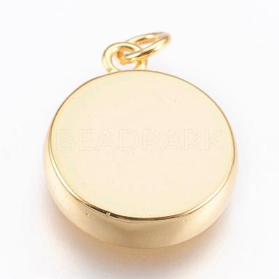 Brass Pendant Cabochon Settings KK-P146-06G-1
