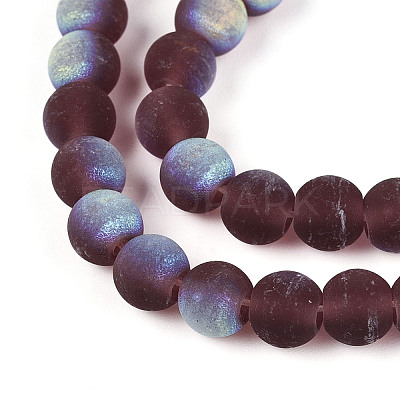Frosted Transparent Glass Beads Strands LS-GLAA-T032-T6mm-MBB19-1