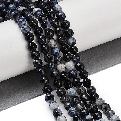 Natural Fire Crackle Agate Beads Strands G-C082-A01-48-1