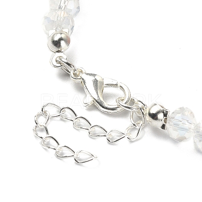 Flower Glass Beaded Link Bracelet with Alloy Clasps for Women BJEW-TA00310-02-1