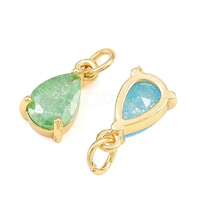 Brass & Glass Pendants KK-Q085-16G-1