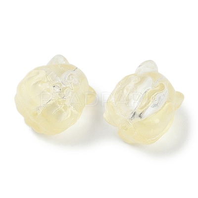 Transparent Spray Paint Glass Beads GLAA-H035-01G-1