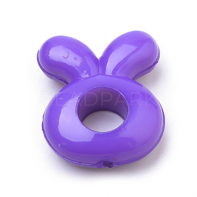Opaque Solid Color Bunny Acrylic Beads SACR-Q190-25-1