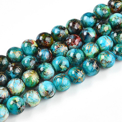 Baking Paint Glass Beads X1-DGLA-N003-10mm-B08-1