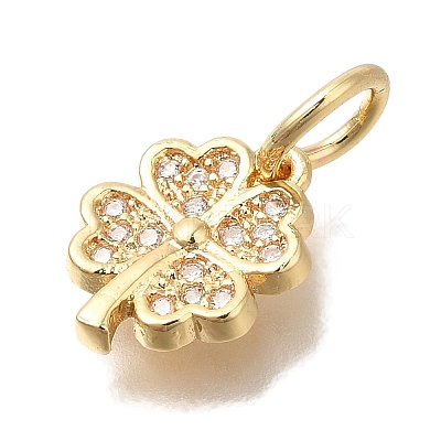 Brass Micro Pave Cubic Zirconia Pendants KK-Q001-12G-1