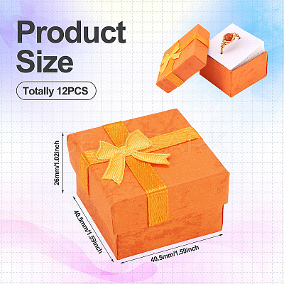 Square Paper Jewelry Ring Gift Boxes with Bowknot CON-TAC0010-80A-1