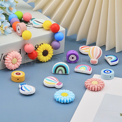 20Pcs 20 Style Silicone Beads SIL-CA0002-81-1