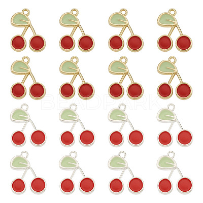 16Pcs 2 Colors Alloy Enamel Pendants ENAM-TA0003-85-1