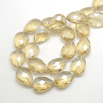 Electroplate Crystal Glass Teardrop Beads Strands EGLA-F067B-10-1