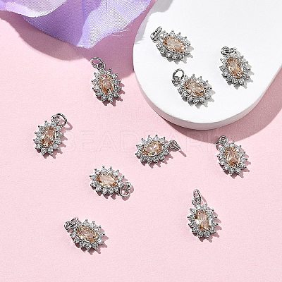 SHEGRACE Brass Micro Pave Cubic Zirconia Pendants XGRQ2O263-446A-P-1