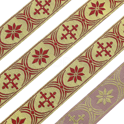 Ethnic Style Polyester Jacquard Ribbon OCOR-WH0079-19B-1