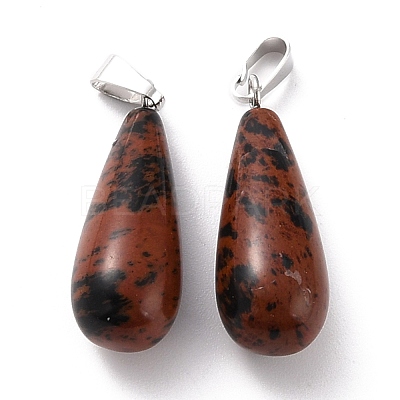 Natural Mahogany Obsidian Pendants G-F707-22-1