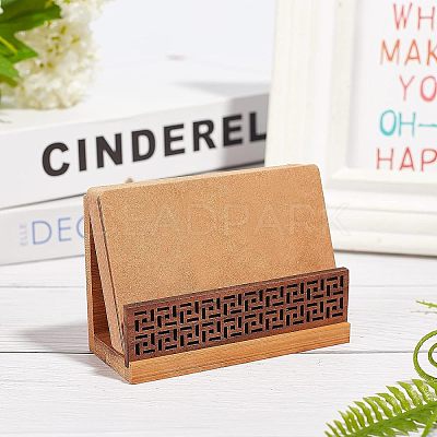 Wood Name Card Holder AJEW-WH0176-76-1