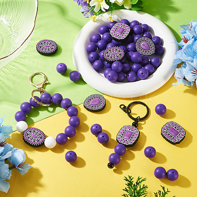 56Pcs 4 Styles Silicone Beads FIND-TA0010-75C-1