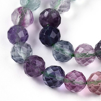 Natural Rainbow Fluorite Beads Strands G-S345-6mm-29-1