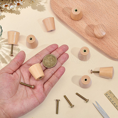 20Pcs Schima Wood Drawer Knobs Pulls Handles AJEW-BC0010-08-1