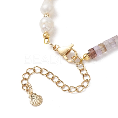 Natural Amethyst & Cultured Freshwater Pearl Beaded Bracelets for Women BJEW-JB13249-02-1
