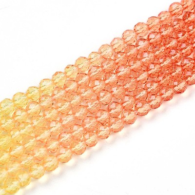 Transparent Gradient Color Glass Beads Strands GLAA-H021-01B-30-1