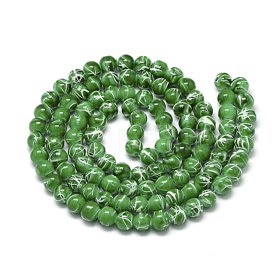 Drawbench Glass Beads Strands DGLA-S115-6mm-L08-1