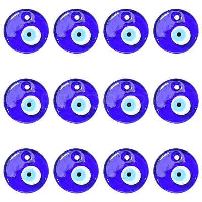 Handmade Lampwork Evil Eye Pendants X-LAMP-E106-02A-1